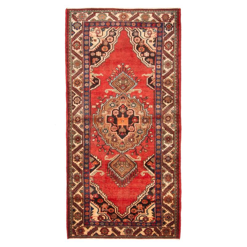 ECARPETGALLERY Hand-knotted Konya Anatolian Red Wool Rug - 3'7 x 7'5