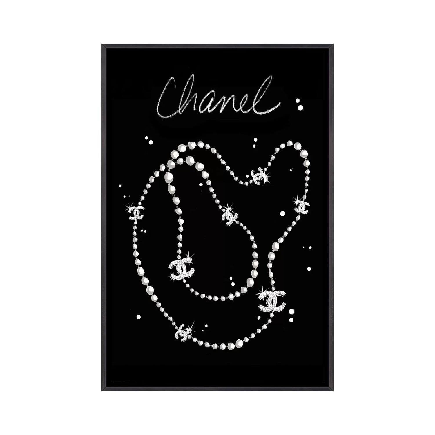 iCanvas Chanel Necklace by La femme Jojo Framed