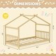 preview thumbnail 12 of 17, Twin House Bed Frame for Kids with Roof Design and Wood Slat Support