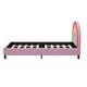 preview thumbnail 7 of 6, Rainbow Upholstered Twin Platform Kids Bed, Cute Princess Bed with Sturdy Wood Slats, No Box Spring Needed, Colorful & Pink