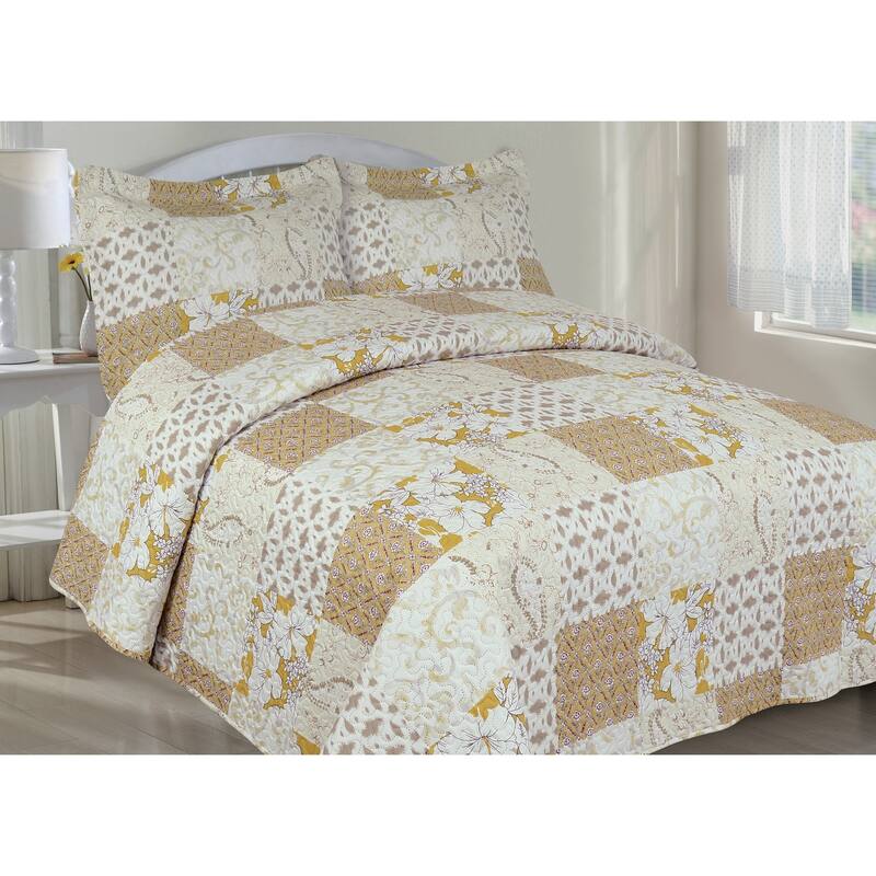 Patchwork Yellow Quilt Set Twin On Sale Bed Bath & Beyond 33175322