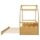 preview thumbnail 11 of 22, Twin Size Stretchable Vaulted Roof Bed, Children's Pine Wood Bed Frame with Three-Sided Guardrail, No Noise/Easy Assembly