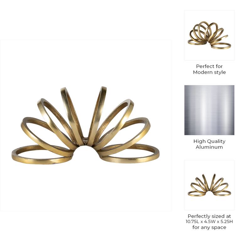 Sagebrook Home Modern Aluminum Metal Decorative Object - Geometric Sculptural Accent for Contemporary Home Decor