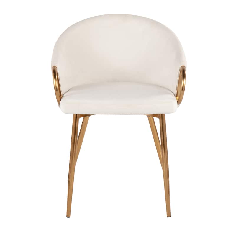 Silver Orchid Battista Glam Gold Upholstered Chair - N/A