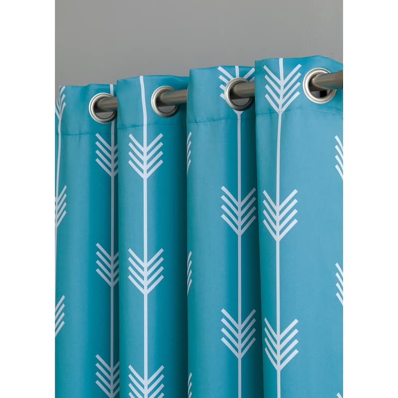 HLC.me Arrow Thermal Room Darkening Blackout Energy Efficient Window Curtain Grommet Panels - Set of 2