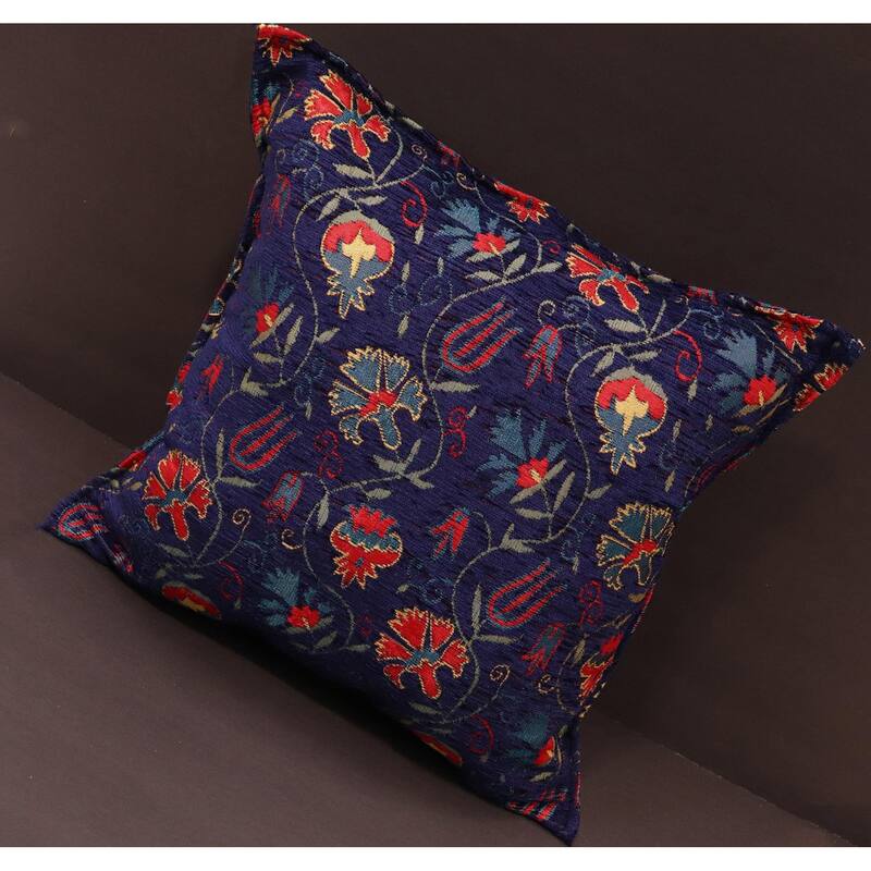 Carnation Fern Chenille Turkish Decorative Pillow