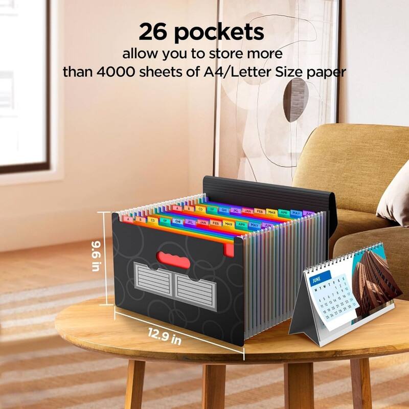 File Organizer 26 Pockets Expanding File Folder