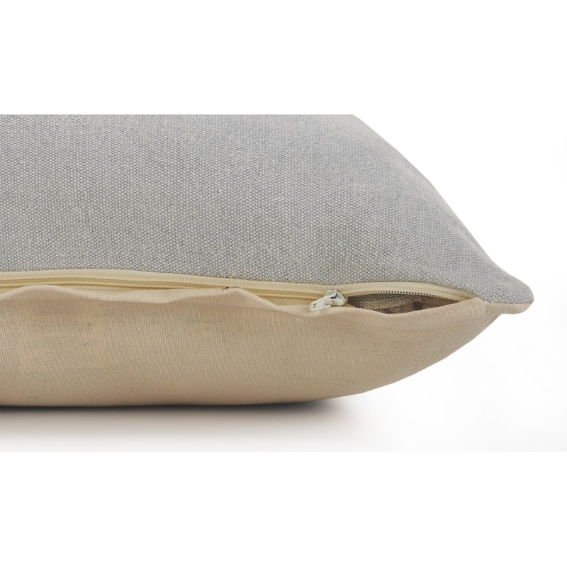 HomeRoots 20" X 20" Light Gray And Micro Chip Gray 100% Cotton Zippered Pillow