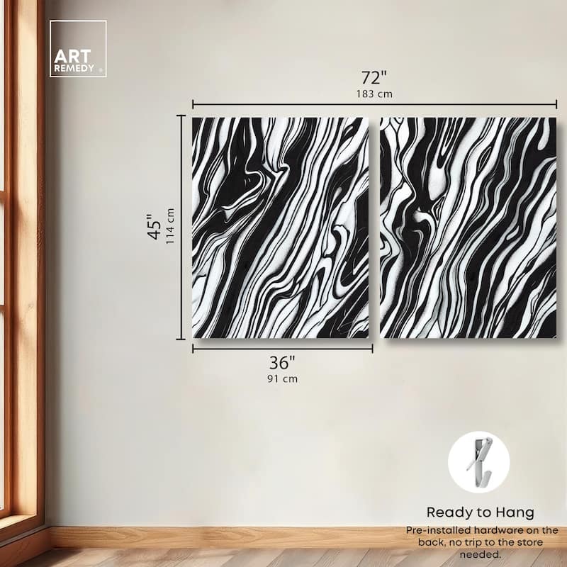 Abstract Lines Set Canvas Set of 2 by Art Remedy, Gallery Wrapped