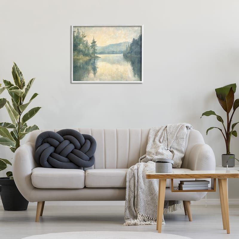 Stupell Mountain's Reflection Landscape Framed Giclee Art Design By Petal Prints Design
