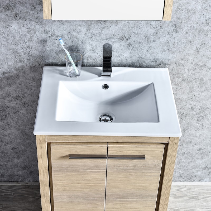 Solid Wood Bathroom Vanity with Mirror Medicine Cabinet