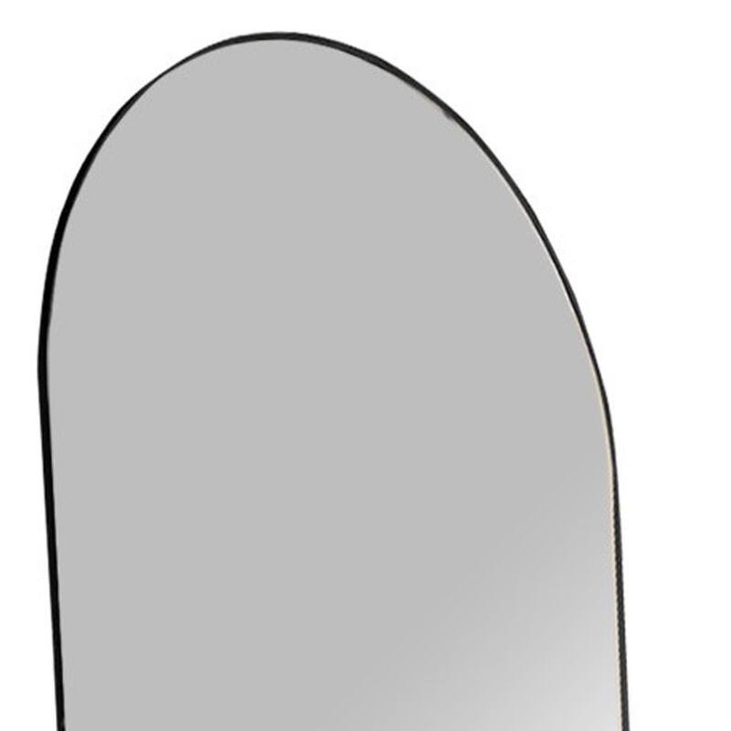 HomeRoots Black Aluminum Arch Freestanding Or Wall Mount Framed Full Length Mirror - 16.00 in. x 59.00 in. x 0.50 in.