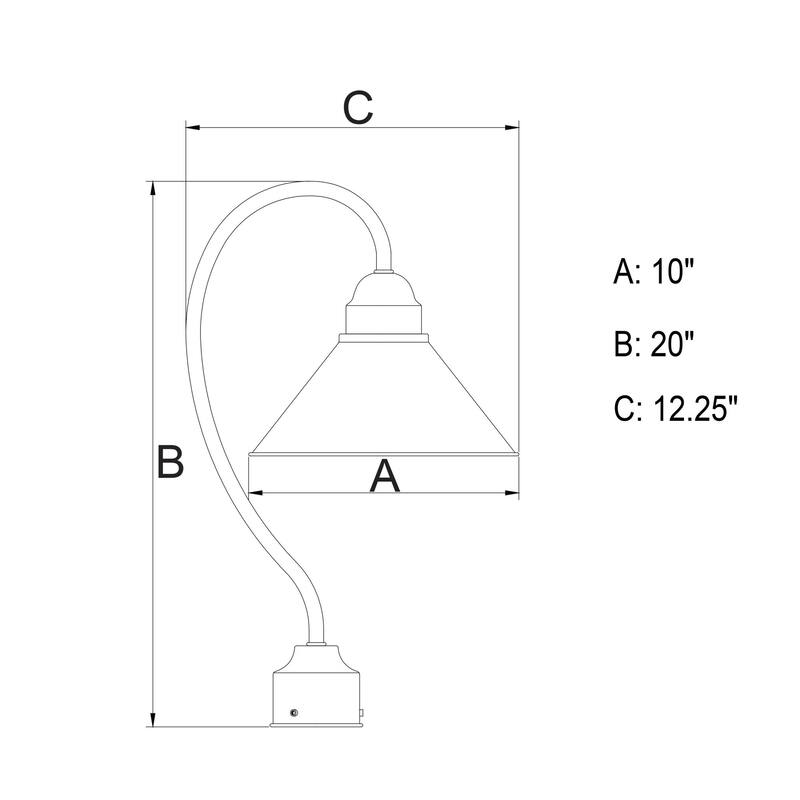 Vaxcel Lighting Outland Single Light 20" Tall Outdoor Single Head Post