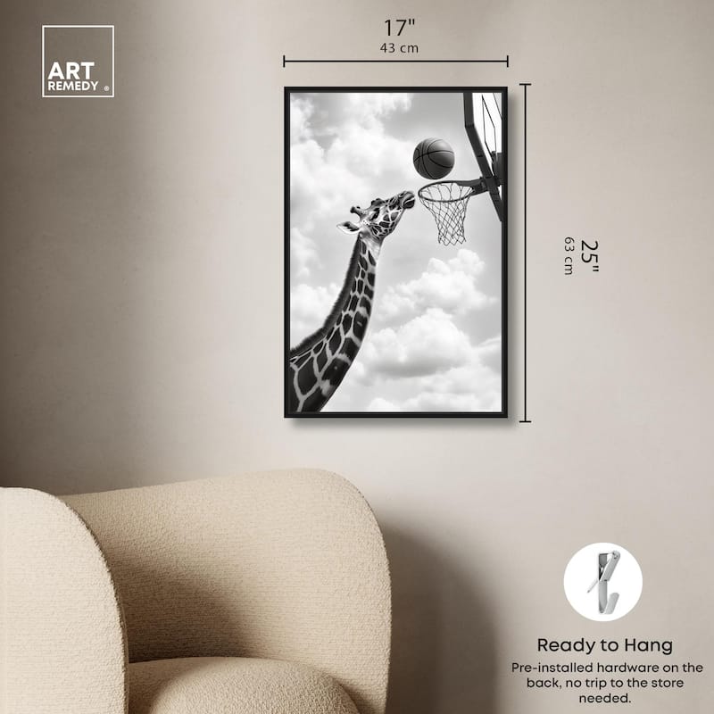 Giraffe Hoops Canvas by Art Remedy