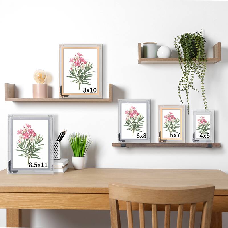 Glass Picture Frame for Tabletop Decor, Photo Frames for Horizontal and Vertical