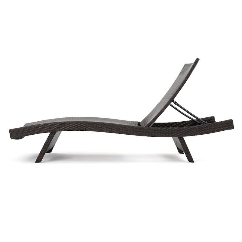 Salem Outdoor Grey Wicker Chaise Lounge Chair by Christopher Knight Home