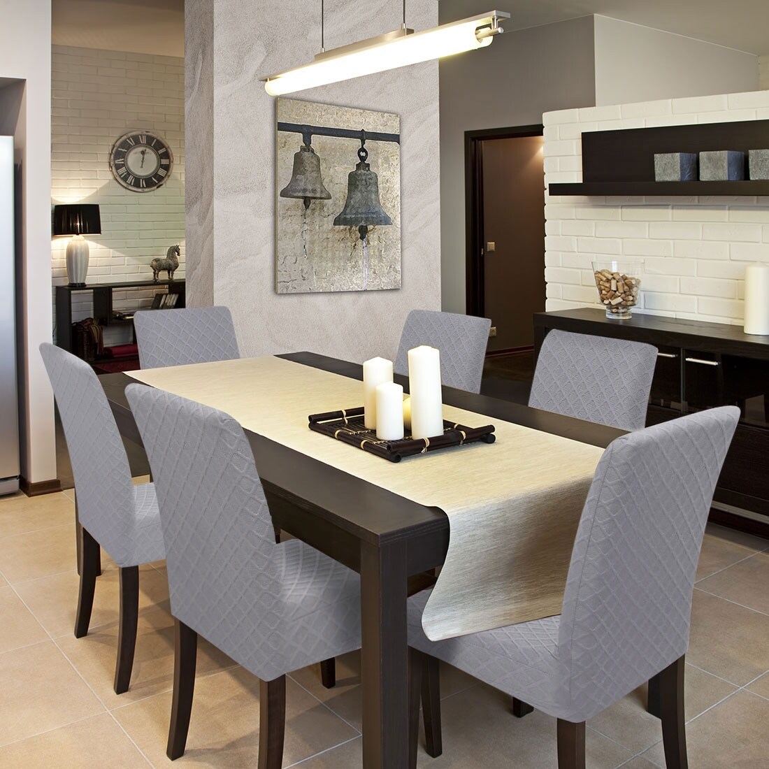 Shop 6pcs Stretch Knit Diamond Type Lattice Dining Chair Slipcovers On Sale Overstock 31721149