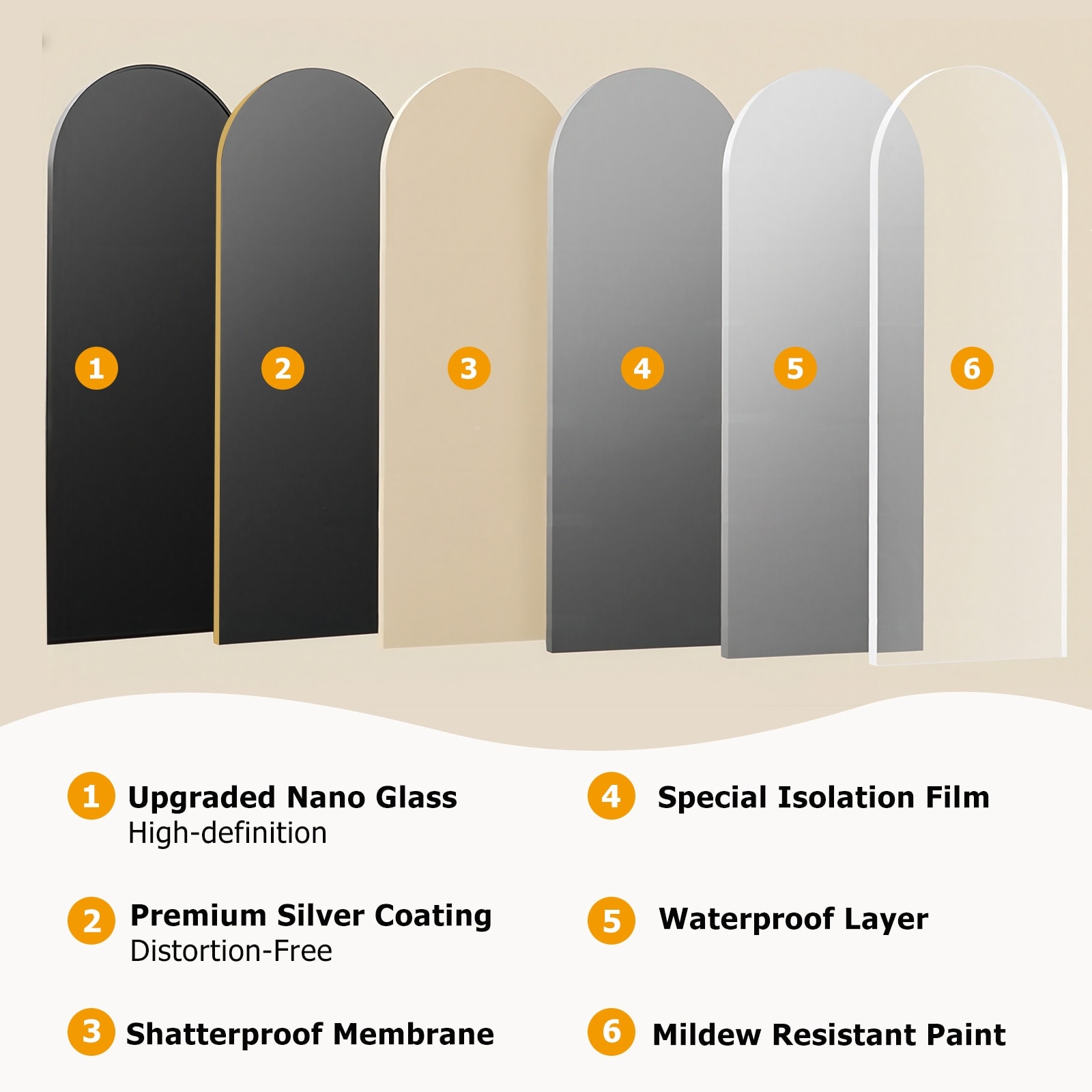 Full Length Mirror with Stand, Floor Mirror with Aluminum Alloy Frame for Bedroom, Standing Full Body Mirror for Wall, Cloakroom