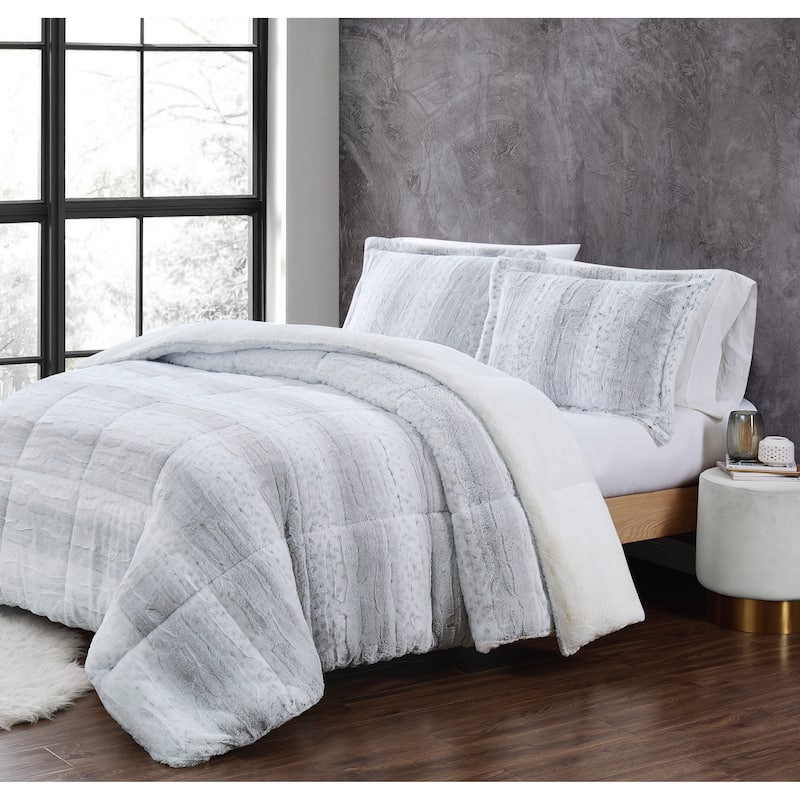 Christian Siriano Snow Leopard 3-piece Comforter Set