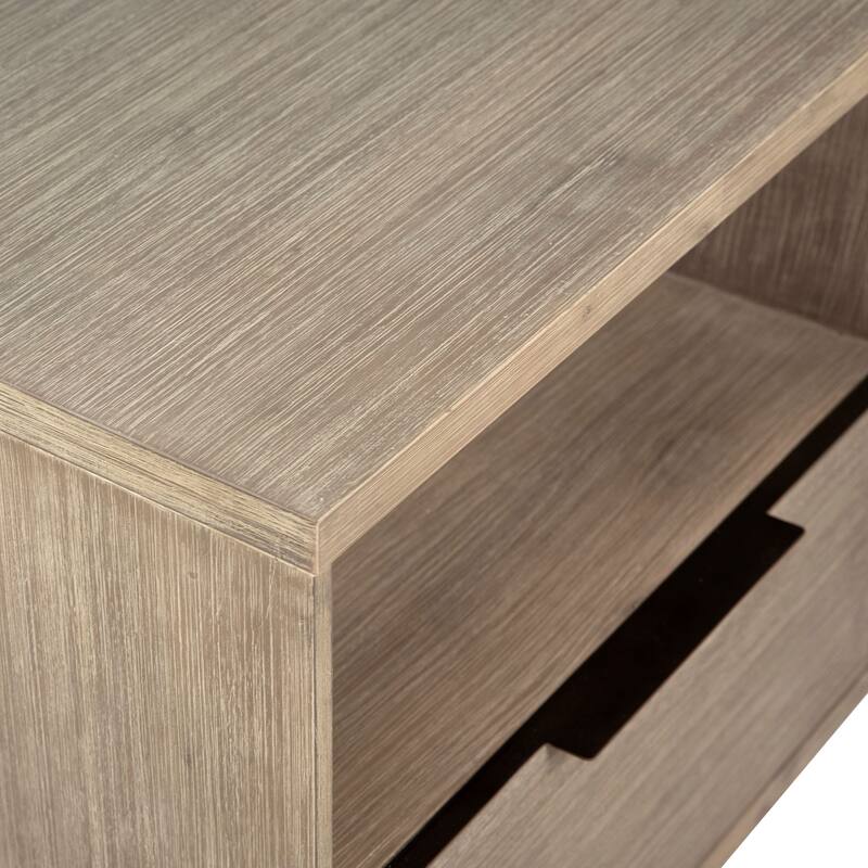 Finn 1-Drawer Storage Nightstand, Light Wash Acacia