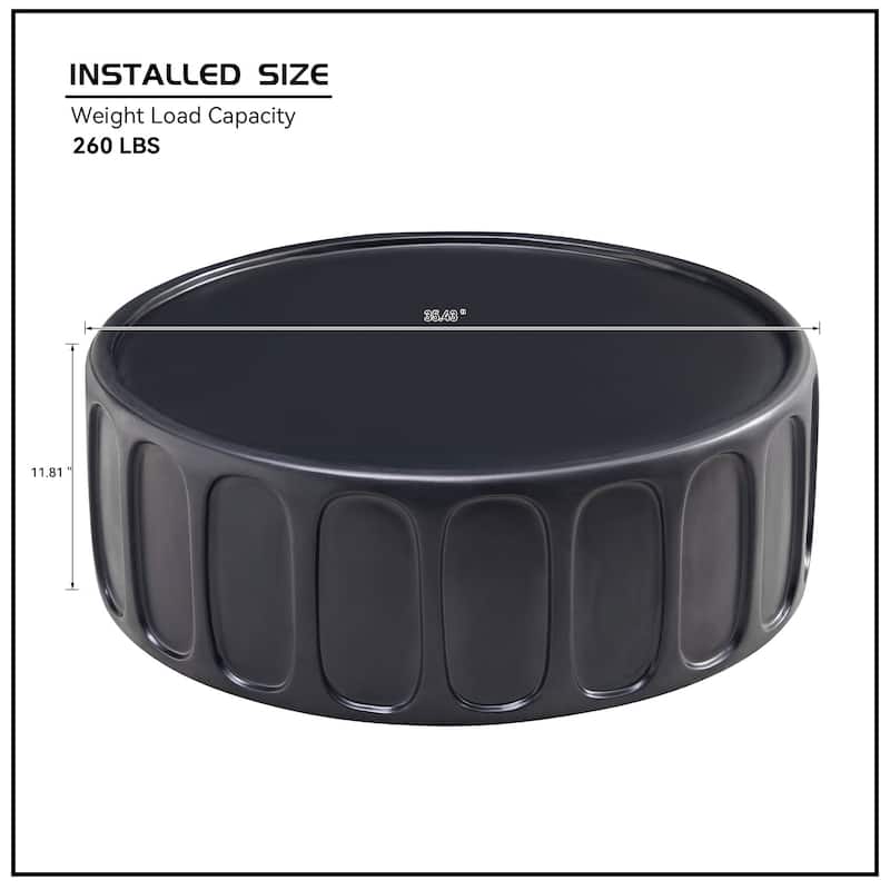 35.43'' Round Center Coffee Table For Living Room Fiberglasstable,Modern Design Coffee Table For Office,Apartment