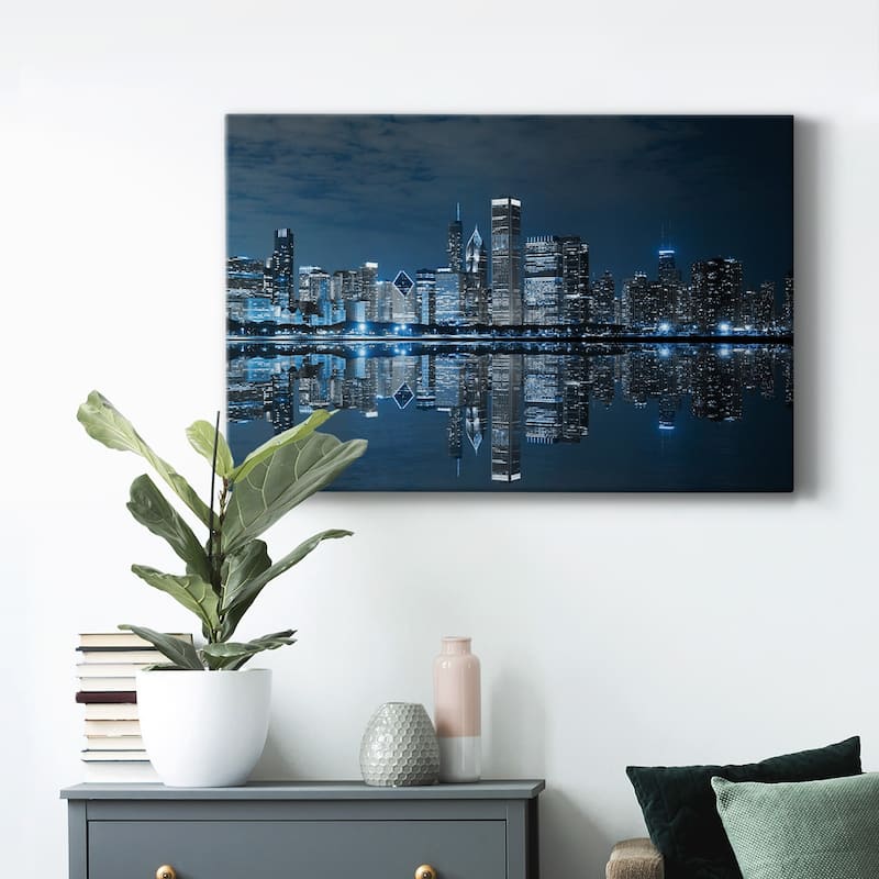 Chicago At Night Premium Gallery Wrapped Canvas - Ready to Hang