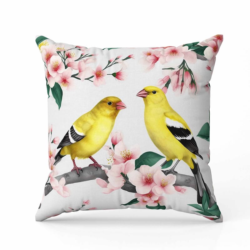 Goldfinch Haven Faux Suede Reversible Throw Pillow White and Pink