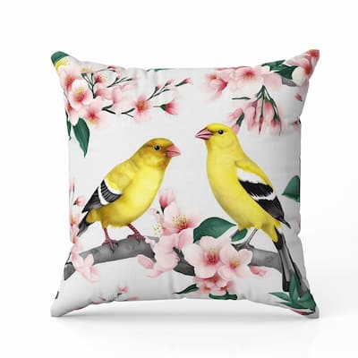 Goldfinch Haven Faux Suede Reversible Throw Pillow White and Pink