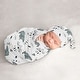 preview thumbnail 1 of 4, Bear Mountain Collection Boy Baby Cocoon and Beanie Hat Sleep Sack - 2pc Set - Slate Blue and Black Woodland Forest Animal