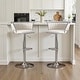 preview thumbnail 88 of 155, Velvet Upholstered Adjustable Bar Stool Swivel Counter Chair Set of 2 Set of 2 - Ivory/Silver