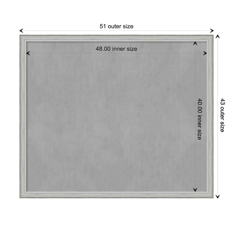 Amanti Art Bel Volto Silver Framed Magnetic Board - Board Size 48x40
