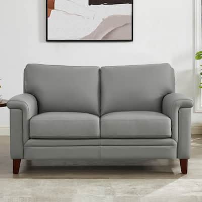 Hydeline Westcott Top Grain Leather Loveseat with Memory Foam and Springs