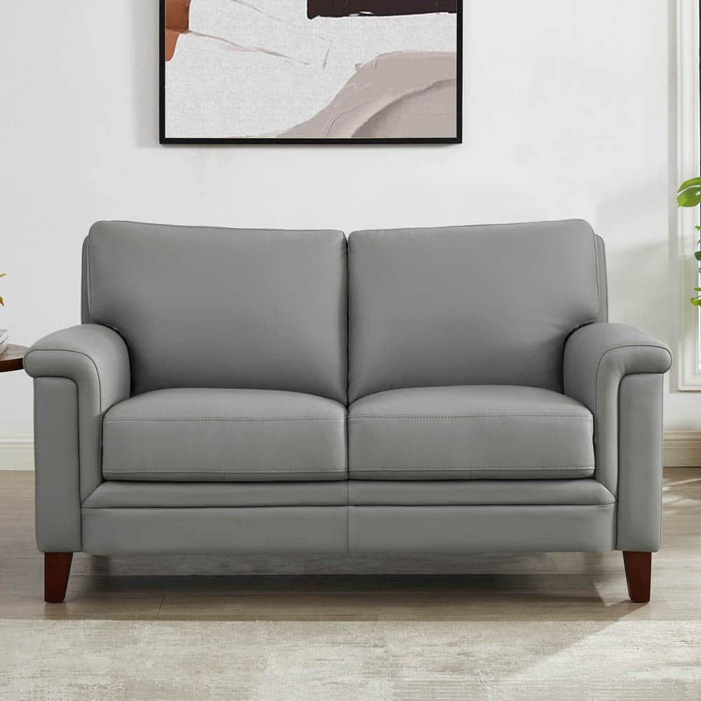 Hydeline Westcott Top Grain Leather Loveseat with Memory Foam and Springs