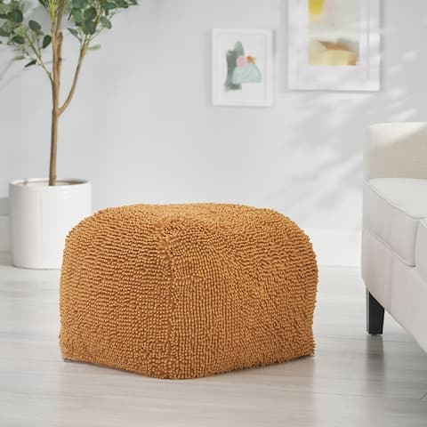 Moloney Modern Microfiber Chenille Pouf by Christopher Knight Home