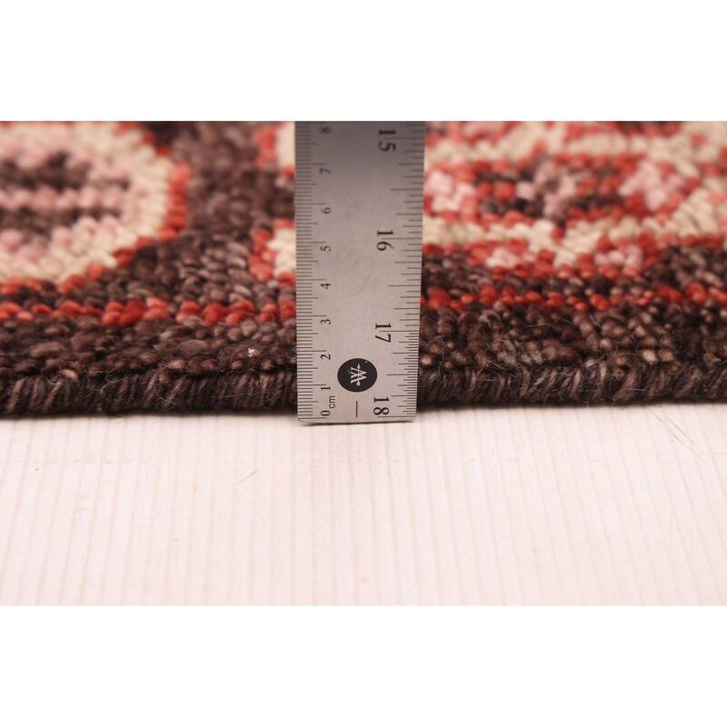 ECARPETGALLERY Hand-knotted Jules Serapi Dark Brown Wool Rug - 5'5 x 7'7