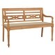 preview thumbnail 1 of 8, vidaXL Batavia Bench with Beige Cushion 59.1" Solid Teak Wood