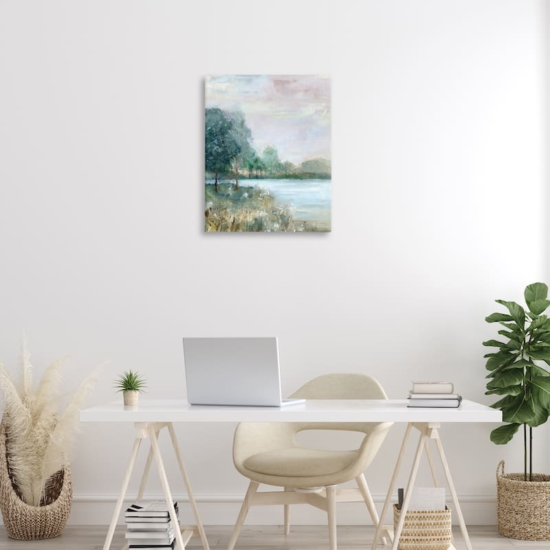 Stupell Serene Riverside View Canvas Wall Art Design By Sally Swatland