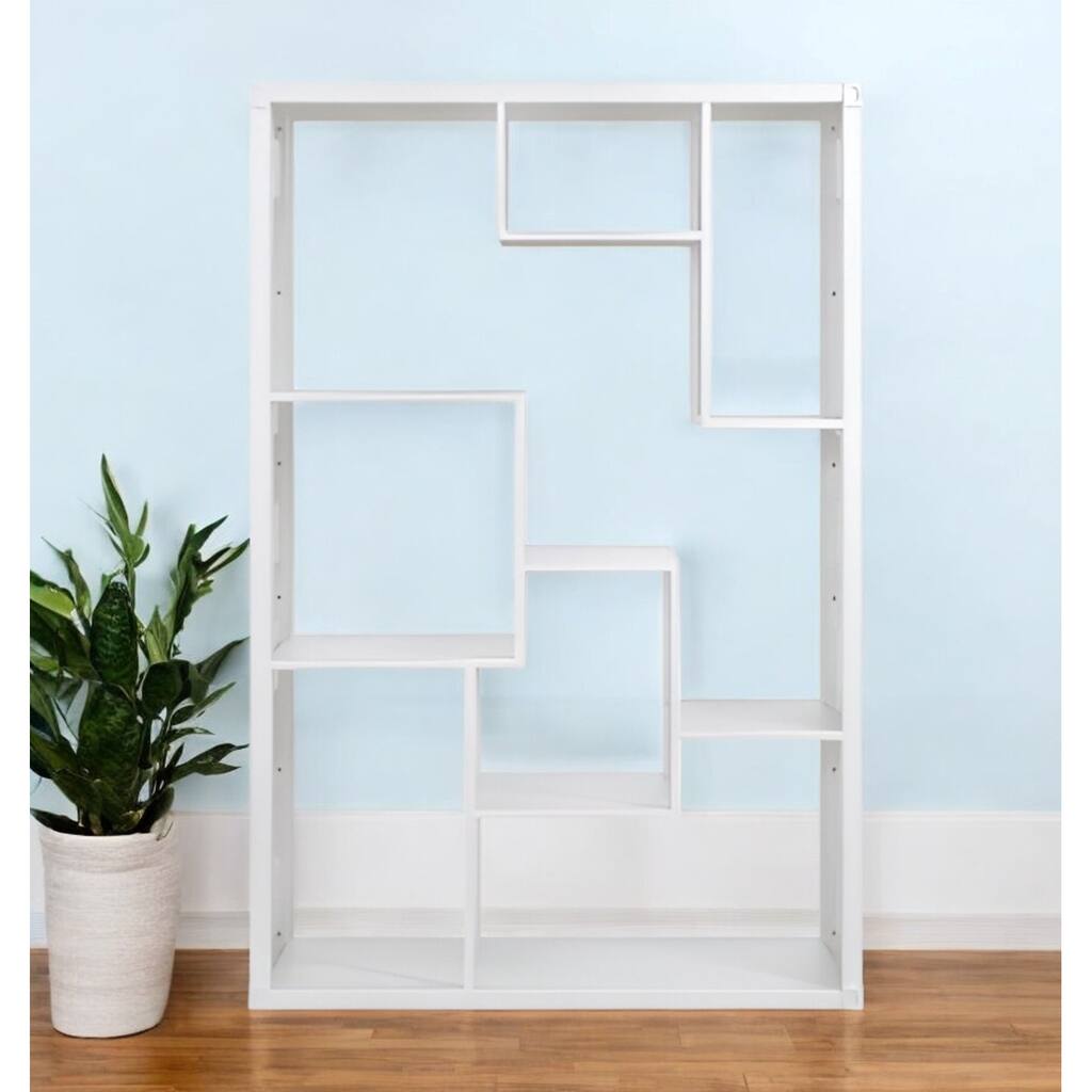 HomeRoots White Composite Seven Tier Bookcase