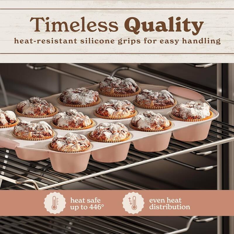 Country Kitchen Nonstick Stackable Bakeware Set - Durable, Easy Release Baking Set- 22 Pc. Includes Silicone Muffin Cups