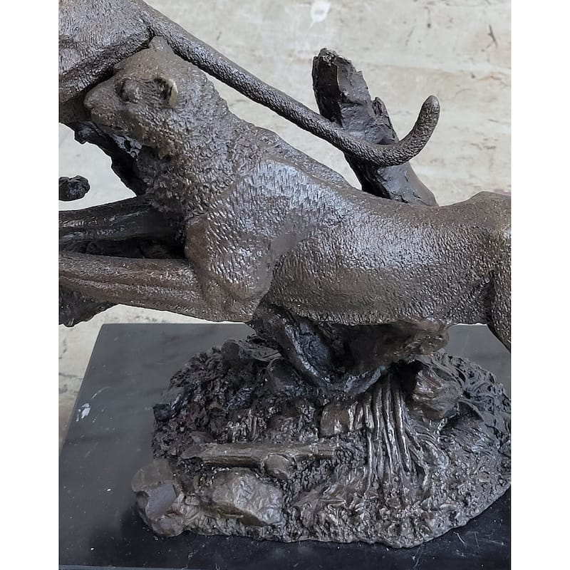 Henry Moore Cougar Jaguar Puma Wild Life Bronze Sculpture Statue Figurine Figure