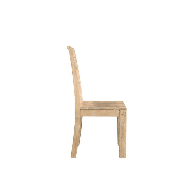 HomeRoots Set of Two Beige Solid Wood Ladder Back Dining Side Chairs - 18 in. x 39 in. x 18 in.