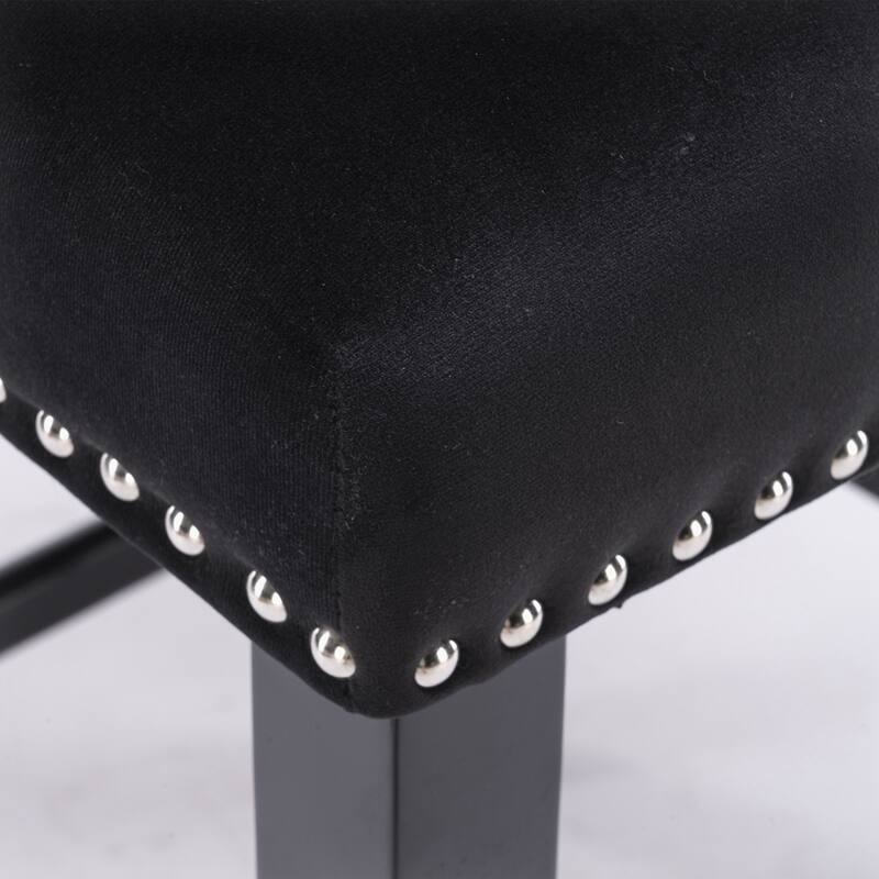 Velvet Upholstered Wing-Back Barstools Set of 4
