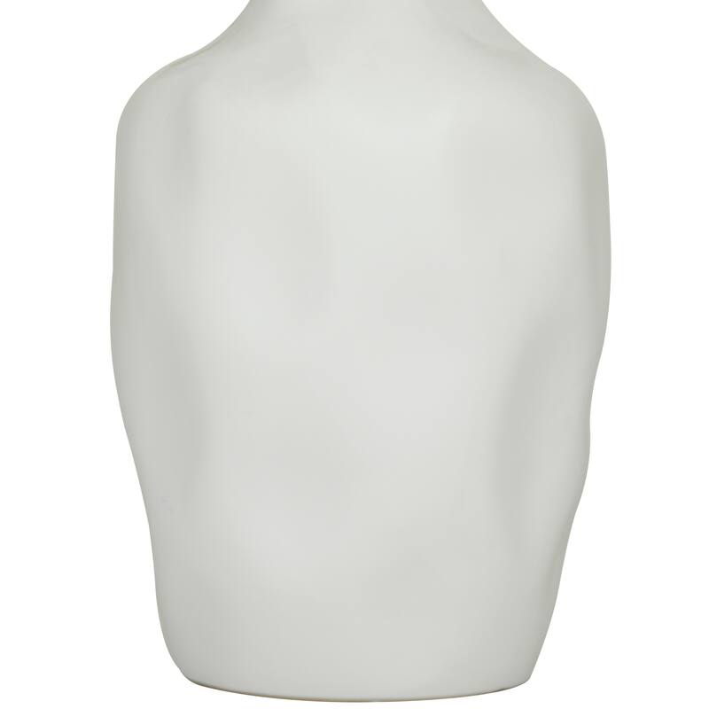 CosmoLiving by Cosmopolitan Minimalist Ceramic Faceted Vase - White or Black
