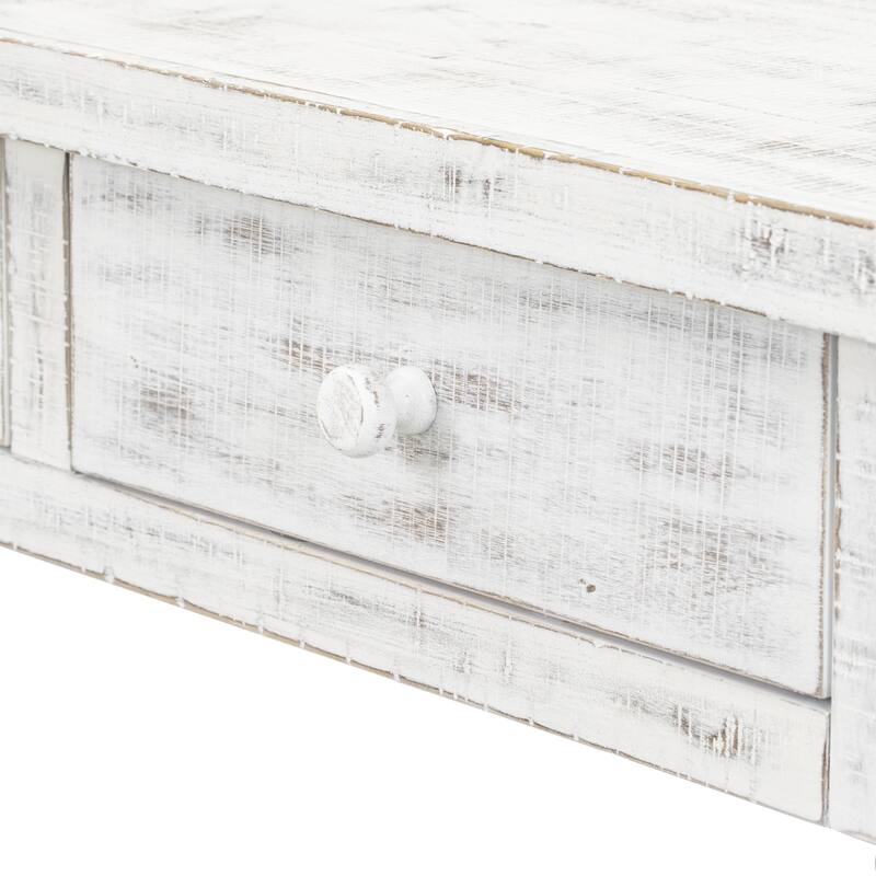 Retro Console Table with 4 Drawers and Floor Shelf