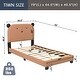 preview thumbnail 20 of 18, Sheep Design Upholstered Twin Size Platform Bed for Kids, with Slatted Bed Base, Stability and Sturdiness