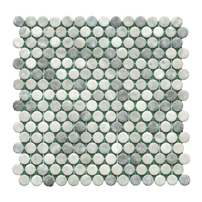 The Tile Life Eterna Penny 12x12 Round Glass Mosaic Floor, Wall & Backsplash Tile
