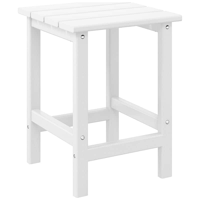 Laguna Hdpe All Weather Outdoor Patio Square Side Table - White
