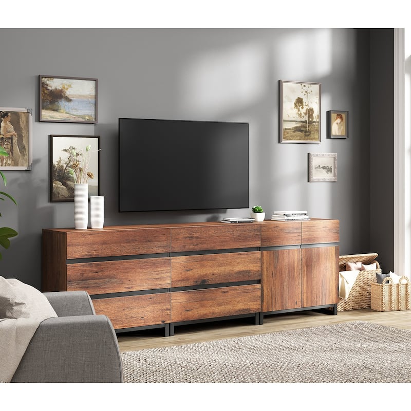 WAMPAT Storage Cabinet, 3 in 1 Modern Sideboard
