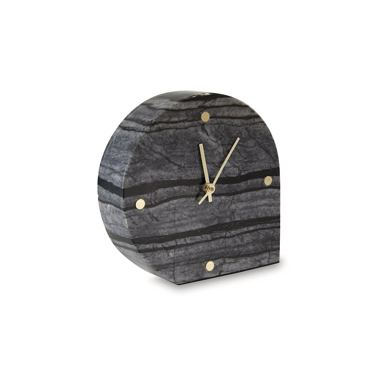 Signature Design by Ashley Janmour Black Table Clock (Set of 2) - 5.88" W x 1.63" D x 6" H