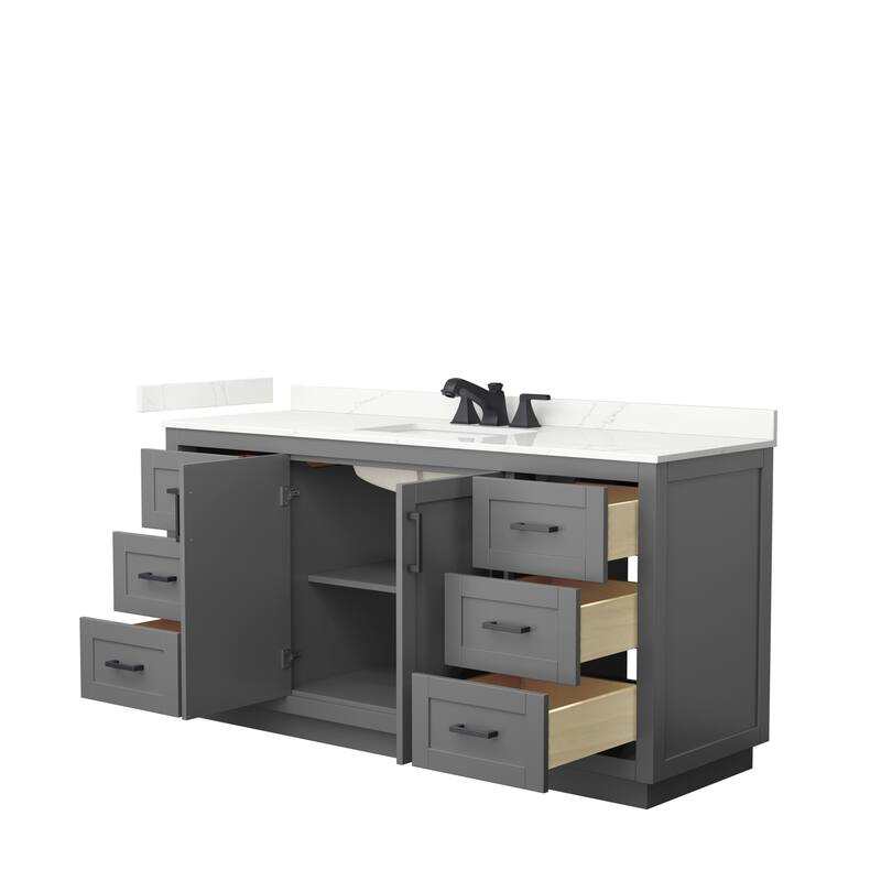 Miranda 66-inch Single Vanity, Quartz Top